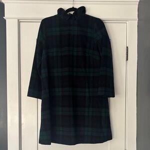 Tuckernuck Daphne Dress Plaid Black Navy Green EUC